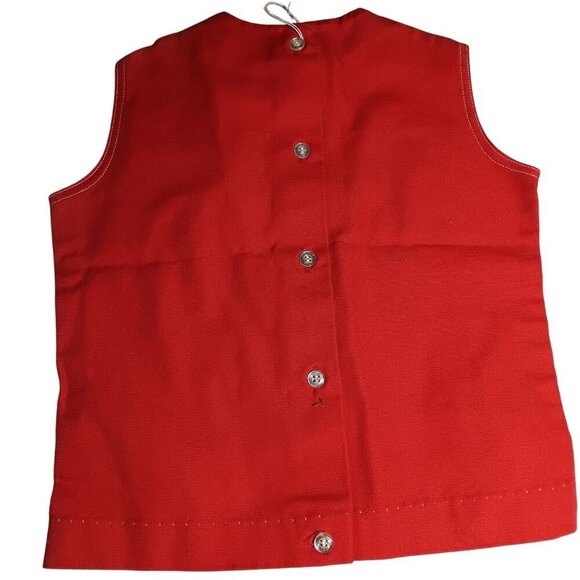 4T Vintage 1960's Girls Shirt Sleeveless Mod Red/White JEANIE Top NEW NWD TAGS D - Picture 2 of 9